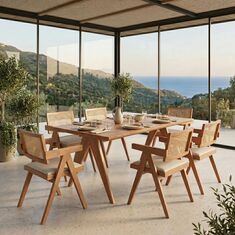 Τραπεζαρία Winslow Ι pakoworld σετ 7τεμ ξύλο rubberwood ανοιχτό καρυδί 160x85x75εκ |  Τραπέζια στο espiti