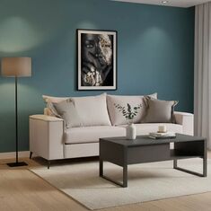 Καναπές Verona 3θέσιος cream - μαξιλάρια mocha 225x93x100εκ |  Καναπέδες στο espiti