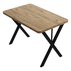 Τραπέζι Zeryin pakoworld oak μελαμίνης-μαύρο μέταλλο 110x70x75εκ |  Τραπέζια στο espiti