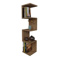 Ραφιέρα τοίχου Zigzag pakoworld oak μελαμίνης 25x25x109εκ |  Ραφιέρες τοίχου στο espiti