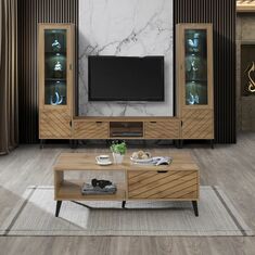 Τραπέζι σαλονιού Thelma pakoworld oak μελαμίνης 120x60x41.6εκ |  Τραπεζάκια σαλονιού στο espiti