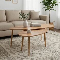 Τραπέζι σαλονιού Monty pakoworld 2 τεμ. σε oak απόχρωση 116x46x46εκ |  Τραπεζάκια σαλονιού στο espiti