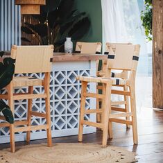 Σκαμπό μπαρ Nelanto pakoworld rubberwood φυσικό-έδρα φυσικό-μαύρο σχοινί 45x46x95εκ |  Σκαμπώ στο espiti