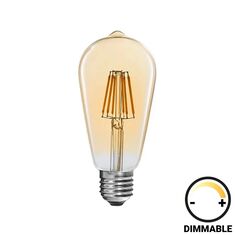 Λαμπτήρας LED ST64 Bulb pakoworld dimmable 4W E27 2700K amber |  Φωτιστικά  στο espiti