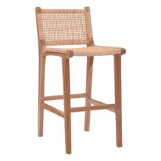 Σκαμπό μπαρ μεσαίου ύψους Sponze pakoworld teak ξύλο-φυσικό rattan σε φυσική απόχρωση 40x47x89εκ |  Σκαμπώ στο espiti