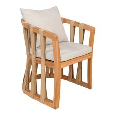 Πολυθρόνα Morani pakoworld σκελετός teak ξύλο και ύφασμα σε φυσική απόχρωση 58x66x75εκ |  Πολυθρόνες τραπεζαρίας στο espiti