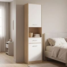 Στήλη Letto pakoworld σε oak - λευκό ματ απόχρωση 50,2x34,3x195εκ |  Ντουλάπες ρούχων στο espiti