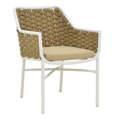 Πολυθρόνα Ortegia pakoworld αλουμίνιο με λευκό σκελετό χακί PE σχοινί 57x62x82εκ |  Πολυθρόνες κήπου στο espiti