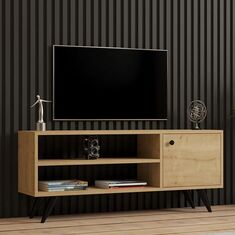Έπιπλο τηλεόρασης Wison pakoworld σε oak απόχρωση 120x29x50εκ |  Έπιπλα τηλεόρασης στο espiti