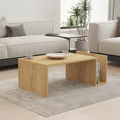 Τραπέζι σαλονιού Poko pakoworld σε oak απόχρωση 86.8x50x32,4εκ |  Τραπεζάκια σαλονιού στο espiti