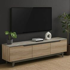 Έπιπλο τηλεόρασης Kasandra pakoworld μπεζ μαρμάρου-sonoma 180x35x48.5εκ |  Έπιπλα τηλεόρασης στο espiti