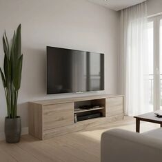 Έπιπλο τηλεόρασης Sasa pakoworld σε sonoma απόχρωση 150x35x41.5εκ |  Έπιπλα τηλεόρασης στο espiti