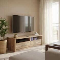 Έπιπλο τηλεόρασης Podizor pakoworld σε sonoma απόχρωση 120x45x42.5εκ |  Έπιπλα τηλεόρασης στο espiti