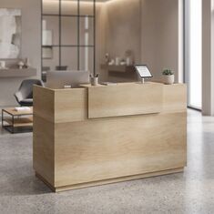 Γραφείο reception Lotus pakoworld σε χρώμα φυσικό 180x70x110εκ |  Reception γραφείου στο espiti