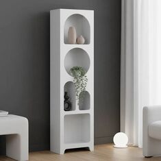 Βιβλιοθήκη Emersi pakoworld mdf σε λευκή απόχρωση 48x35x180εκ |  Βιβλιοθήκες στο espiti