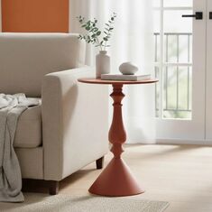 Βοηθητικό τραπέζι Lalou pakoworld μέταλλο σε απόχρωση terracotta Φ40x55εκ |  Τραπεζάκια βοηθητικά στο espiti