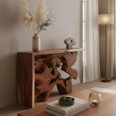 Κονσόλα Jako Inart teak ξύλο σε φυσική απόχρωση 120x40x80εκ |  Συρταριέρες -Κονσόλες στο espiti