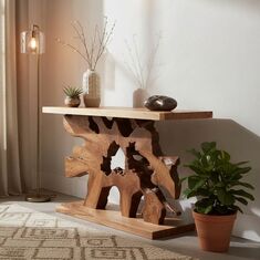 Κονσόλα Nasiol Inart teak ξύλο σε φυσική απόχρωση 120x40x75εκ |  Συρταριέρες -Κονσόλες στο espiti