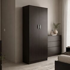 Ντουλάπα δίφυλλη Athos pakoworld σε wenge απόχρωση 80x42x180εκ |  Ντουλάπες ρούχων στο espiti