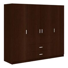 Ντουλάπα τετράφυλλη Royal pakoworld με συρτάρια wenge 200x58x177εκ |  Ντουλάπες ρούχων στο espiti