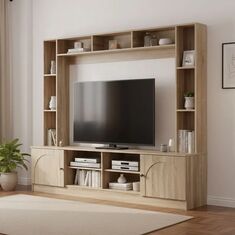 Σύνθετο σαλονιού Ambera pakoworld σε sonoma απόχρωση 200x40x171.5εκ |  Έπιπλα τηλεόρασης στο espiti
