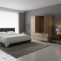 Ντουλάπα τετράφυλλη με συρτάρια Athos pakoworld sonoma 160x42x180εκ |  Ντουλάπες ρούχων στο espiti