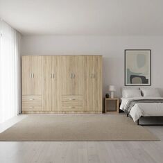 Ντουλάπα οχτάφυλλη Athos pakoworld sonoma 241x42x181εκ |  Ντουλάπες ρούχων στο espiti