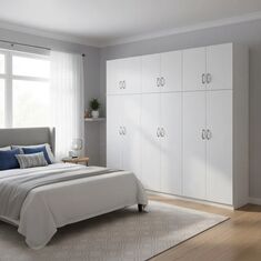 Ντουλάπα εξάφυλλη με πατάρι Athos ΙΙ pakoworld λευκή 240x42x240εκ |  Ντουλάπες ρούχων στο espiti