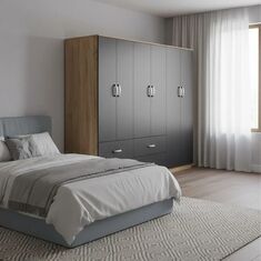 Ντουλάπα εξάφυλλη Athos pakoworld sonoma-ανθρακί 240x42x180εκ |  Ντουλάπες ρούχων στο espiti