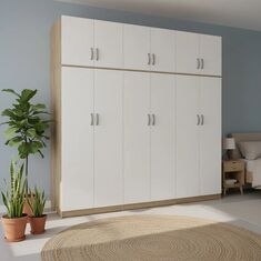 Ντουλάπα εξάφυλλη με πατάρι Athos ΙΙ pakoworld sonoma-λευκή 240x42x240εκ |  Ντουλάπες ρούχων στο espiti
