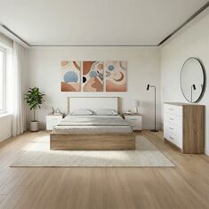 Σετ Κρεβατοκάμαρας Athos Sonoma Λευκό με Κρεβάτι 160x200εκ Σετ 4τεμ |  Σέτ Κρεβατοκάμαρας στο espiti