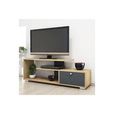 Stewehome Έπιπλο τηλεόρασης με ράφι Γκρι 120x30x42 cm 396641 |  Έπιπλα τηλεόρασης στο espiti