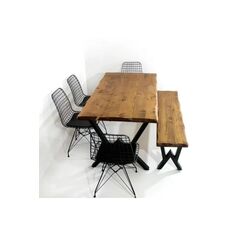 Stewehome Μασίφ τραπέζι φαγητού ρετρό στυλ Καφέ 80x130 cm 697446 |  Τραπέζια στο espiti