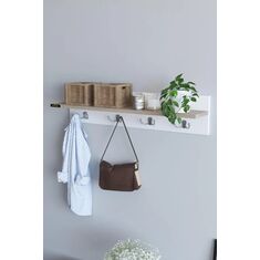 Stewehome Ντουλάπα τοίχου με κρεμάστρα και παπουτσοθήκη για τοποθέτηση σε τοίχο Λευκό 362600 |  Καλόγεροι -Κρεμάστρες στο espiti