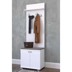 Stewehome Ντουλάπα εισόδου yali από λευκή Λευκό 60x33x177 cm 300806 |  Καλόγεροι -Κρεμάστρες στο espiti