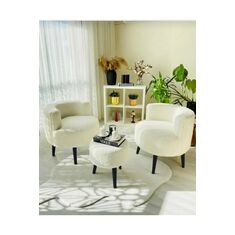 Stewehome Σετ τσαγιού με διθέσιο καναπέ μπερζέρα και πουφ για σαλόνι μπαλκόνι γραφείο σετ 3 τεμαχίων Μαύρο 979155 |  Πουφ στο espiti