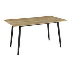 Τραπέζι Loza pakoworld sonoma MDF με μαύρο μεταλλικό πόδι 140x80x73εκ |  Τραπέζια στο espiti