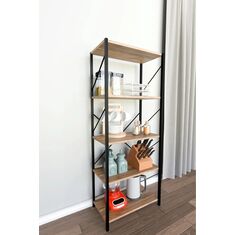 Stewehome Μεταλλική ντουλάπα κουζίνας ράφι κουζίνας οργανωτής κουζίνας γωνία καφέ καρυδιά 27792468 |  Πάγκοι και Βοηθητικά στο espiti