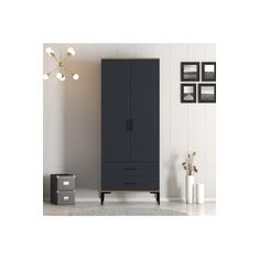 Stewehome Ντουλάπα με 2 πόρτες σκανδιναβικού στιλ 80x47x47 cm 92163262 |  Ντουλάπες ρούχων στο espiti