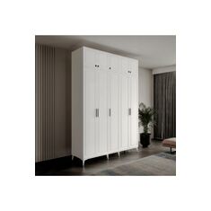 Stewehome Ντουλάπα με 5 πόρτες από MDF με πόδια και επάνω ράφι 175x52x52 cm 27790296 |  Ντουλάπες ρούχων στο espiti