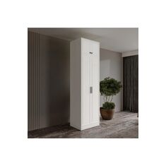 Stewehome Ντουλάπα με 2 πόρτες και επάνω ράφι από MDF για υπνοδωμάτιο 70x52x52 cm 2418373 |  Ντουλάπες ρούχων στο espiti