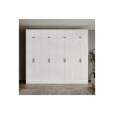 Stewehome Ντουλάπα με 8 πόρτες και επάνω ράφι από MDF χωρίς πόδια 280x52x52 cm 5020909 |  Ντουλάπες ρούχων στο espiti