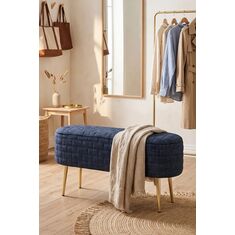 Stewehome Πάγκος με μεταλλικά πόδια και ξύλινο σκελετό μοντέρνου σκανδιναβικού στιλ 40063061 |  Πουφ στο espiti