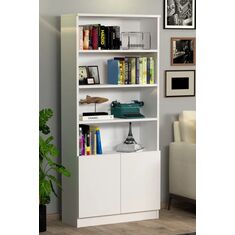 Stewehome Βιβλιοθήκη με 2 πόρτες και 4 ράφια 75x27x167 cm 75444816 |  Βιβλιοθήκες στο espiti