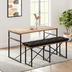 Stewehome Σετ Τραπεζιού και Καρεκλών Bench Με Μαξιλάρια / Πεύκο / 120x32x45 cm 795968 |  Σετ τραπεζαρίες στο espiti