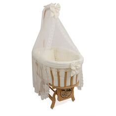 Stewehome Ξύλινο καλάθι λίκνισμα με σετ ύπνου 100x40x81 cm 679936 |  Παιδικά έπιπλα στο espiti