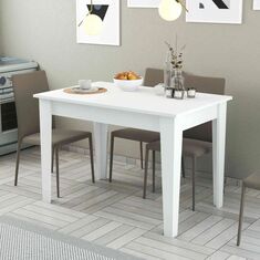Stewehome Τραπέζι κουζίνας Λευκό / Δρυς 110x72x75 cm 145948 |  Τραπέζια στο espiti