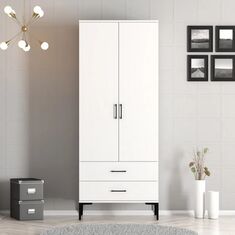 Stewehome Ντουλάπα με δύο πόρτες (T) Lidya / Λευκό 80x47x201 cm 324340 |  Ντουλάπες ρούχων στο espiti