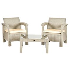 Stewehome Σετ Κήπου California Rattan Cappuccino 71x63x76 cm 809627 |  Σετ τραπεζαρία κήπου στο espiti