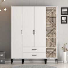 Stewehome Ντουλάπα με τέσσερις πόρτες (STP) 160x47x201 cm 387859 |  Ντουλάπες ρούχων στο espiti